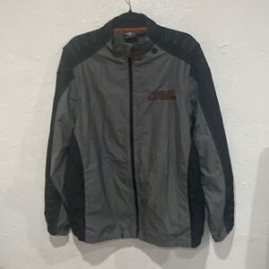 Men’s Official Harley-Davidson Black / Gray Windbreaker SZ Large HD Performance